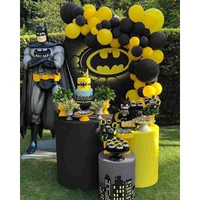 Fita Balão Arco Amarelo E Preto Desconstruído Festa Batman | Shopee Brasil