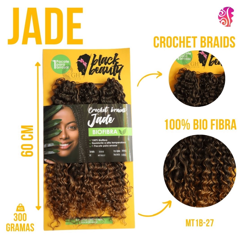 Cabelo Jade Cacheado 100% Bio Fibra Macio - Crochet Braids - 300Gr