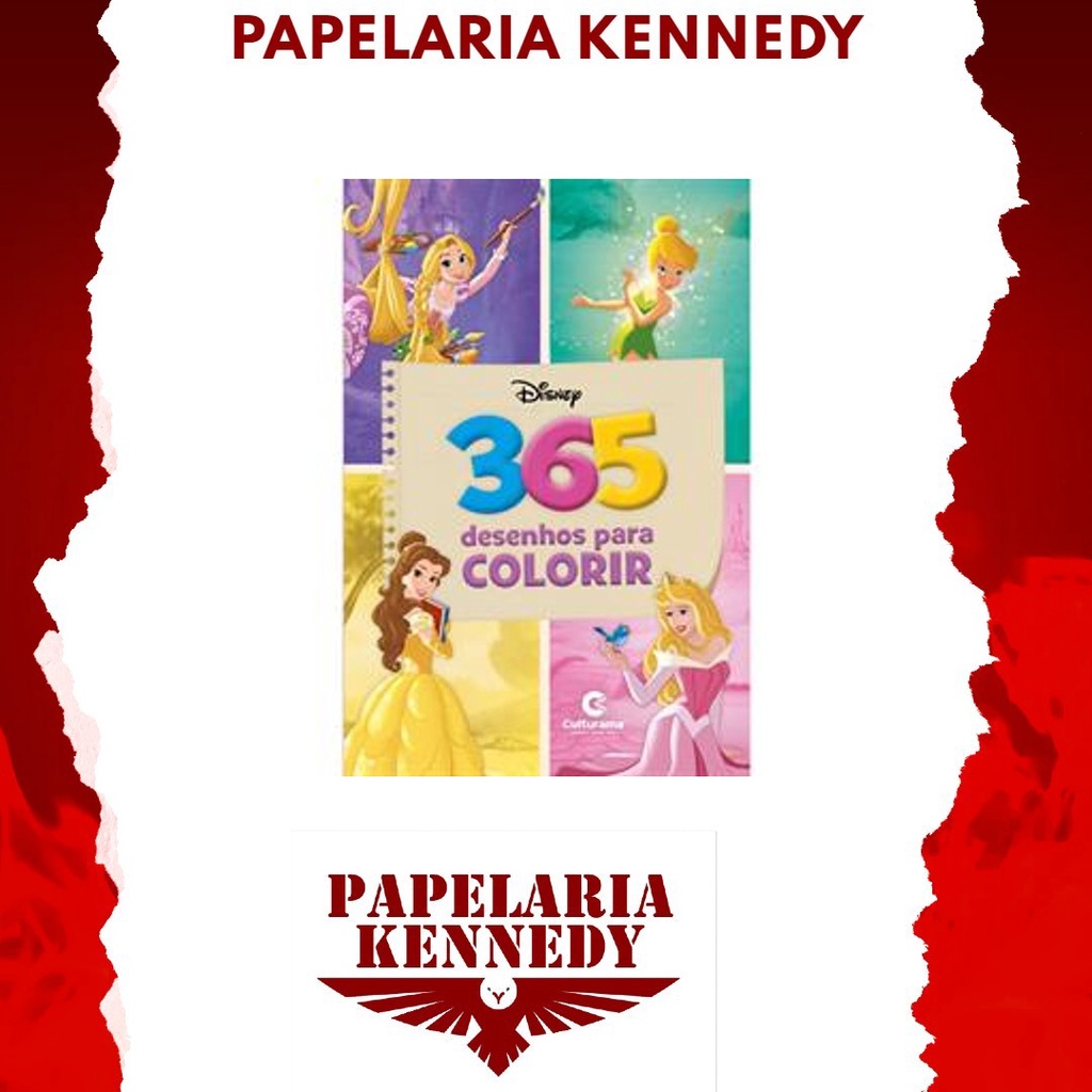 Livro Infantil Menina Divertido Disney Para Colorir Princesas 365 ...