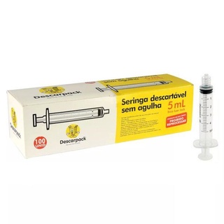 Seringa Descartável 05 Ml Luer Lock Estéril C/100 Und - Descarpack