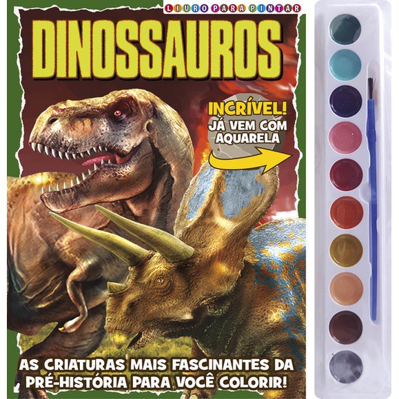 Dinossauros Livro para Pintar com Aquarela em Oferta na Shopee