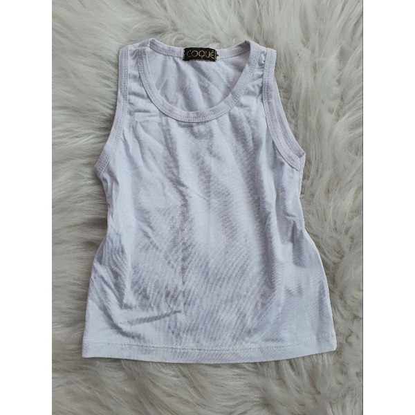 Camiseta infantil Regata Branca da Coquê / Tamanho 4