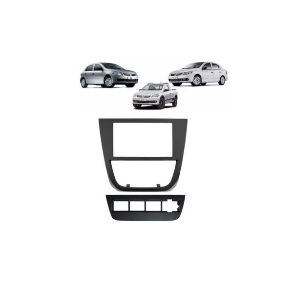 Moldura 2 Din VW G5 Gol, Saveiro, Voyage Suporte 4 Botões - Preta em Oferta na Shopee