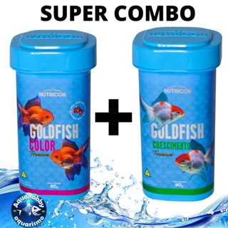 kit Ração Peixe Goldfish Color Kinguios 80g + Goldfish Crescimento 90g Nutricon PREMIUM em Oferta na Shopee