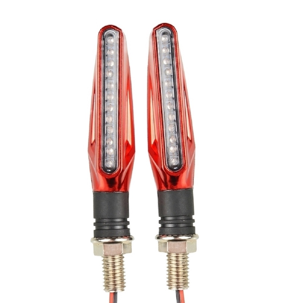 Pisca Seta Esporte Moto Led Universal Palito Vermelho Shopee Brasil