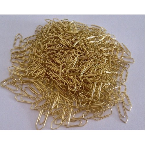 Mini clips dourado nº 5 (para convites) - 50 unidades