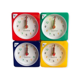 Despertador relógio analógico de mesa pequeno quadrado colorido