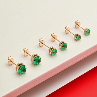 Brinco Feminino Trio Ponto de Luz Banhado a Ouro 18K Semi Joia