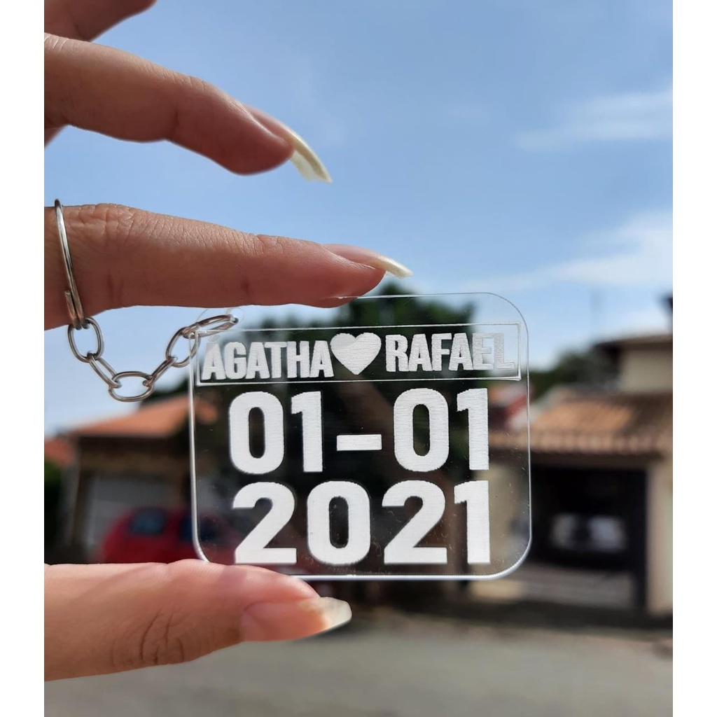 Chaveiro Placa Casal - Data, Nome - Personalizado - Dia dos namorados