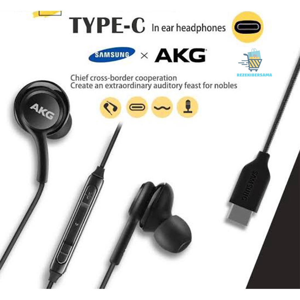 Headset Tipo C Fones De Ouvido Handsfree Fone De Ouvido HF SAMSUNG TUNE Por AKG a90 a80 note10 + note20 s20 s20 s21ultra RB