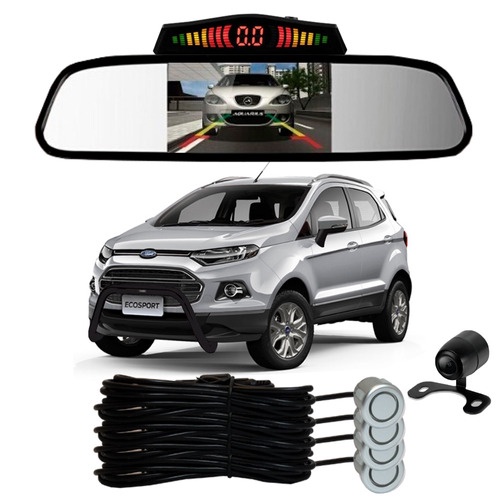Sensor De Ré + Espelho Camera Ré Ford Ecosport Prata - Spare Parts and Accessories for Vehicles