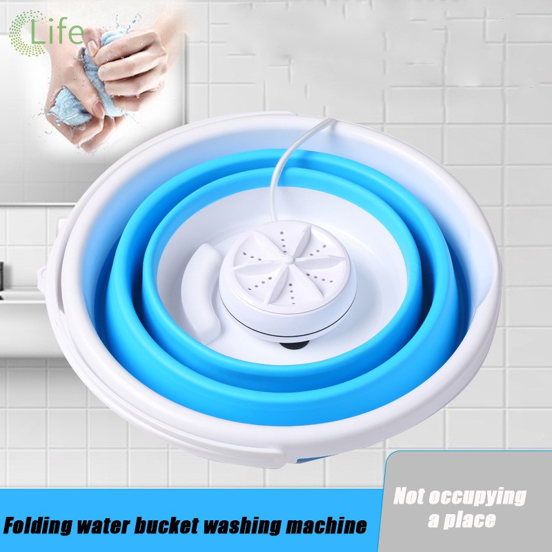 FoldingAutomatic Washing Clothes Bucket,for Camping Apartments Dorms Business Trip Portable Mini Turbo Washing Machine 