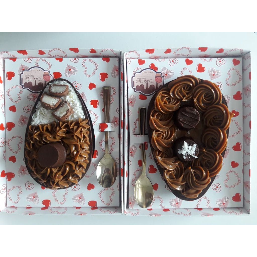 10 CAIXAS PARA OVO DE COLHER 250G em Oferta na Shopee