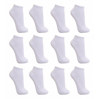 Kit 12 Pares De Meias branco Soquete Cano Curto Algodão