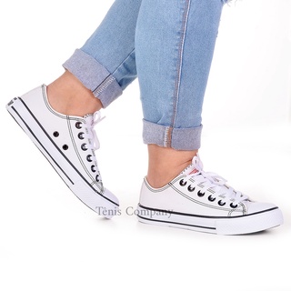 Tenis All Star Skate Branco Couro/ Branco / Preto Varias Cores Envio Imediato Oferta 40% Off