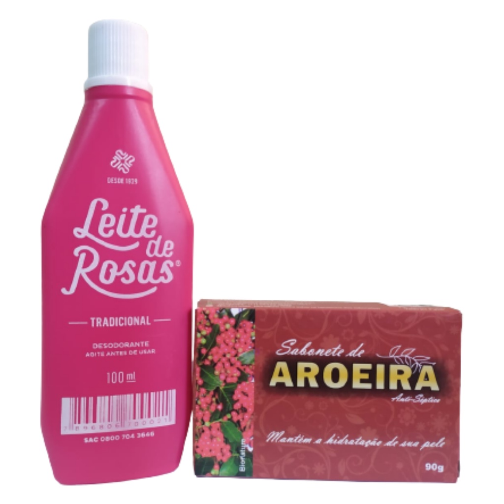 Kit Desodorante Leite De Rosa Tradicional + Sabonete Barra Aroeira