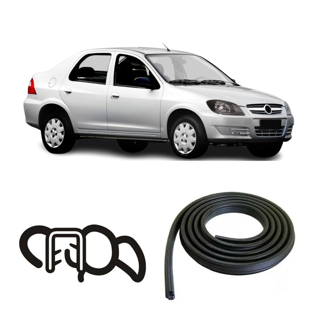 Borracha Porta Dianteira Prisma 2006 a 2012 Reforçada