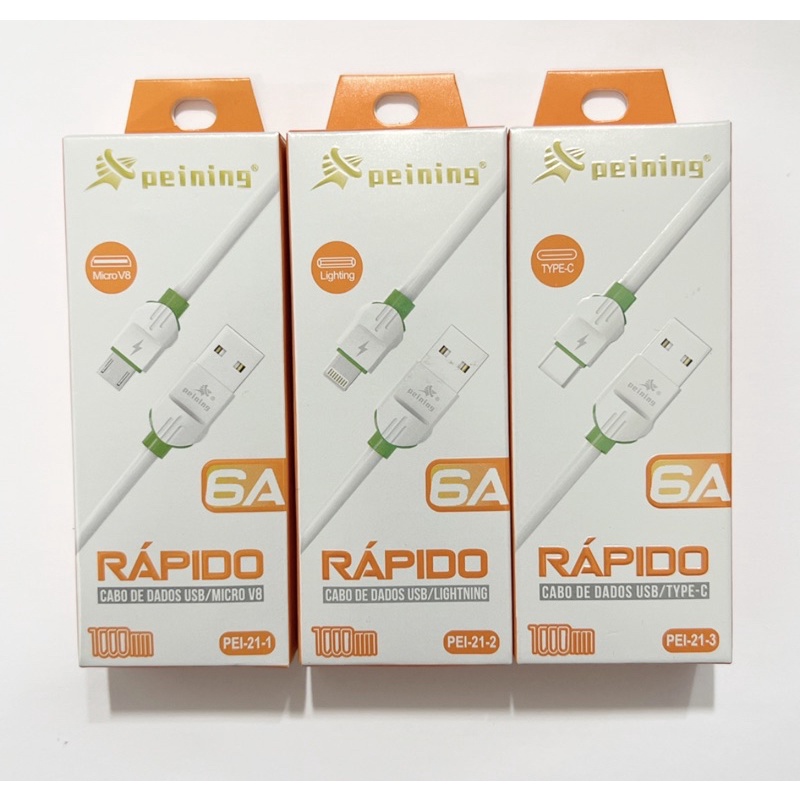 Cabo Celular Peining Carregador Rápido Para Smartphone Usb Tipo C V8 Iphone