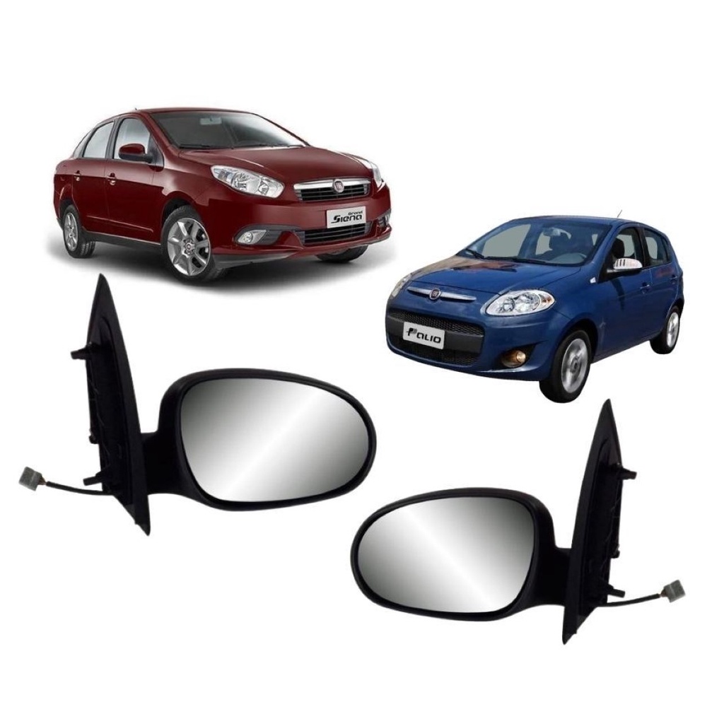 Par Espelho Retrovisor Fiat Grand Siena e Palio 2012 a 2017 Controle Elétrico