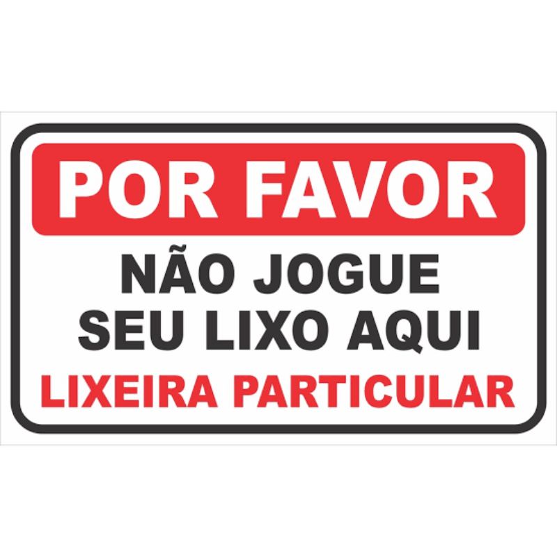 Placa Lixeira De Uso Particular X Cm Shopee Brasil