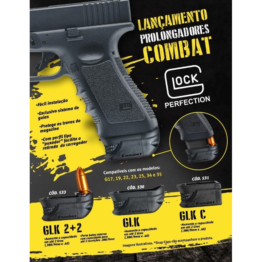 Prolongador Pistola Glock Glk .380 9mm E .40 | Shopee Brasil