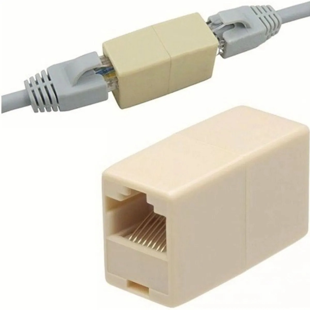Kit 10 Conector Adaptador Emenda RJ45 Femea x Femea De Cabo do Rede em Oferta na Shopee