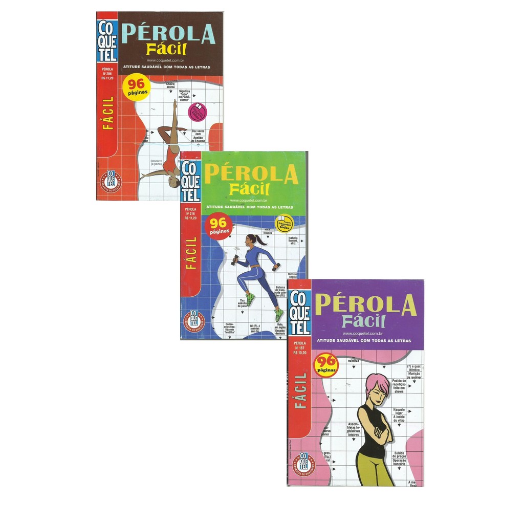 Kit 3 Palavra Cruzada Fácil Pérola Coletânea (96 Páginas cada)