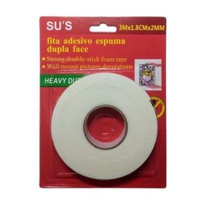 Fita Dupla Face De Espuma - 3m*1.8cm*2mm(fita Banana) em Oferta na Shopee