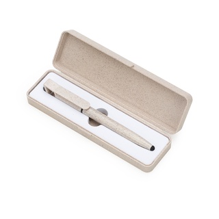 Caneta com Estojo Fibra de Bambu Ecológico - Caneta Touch e Suporte Celular