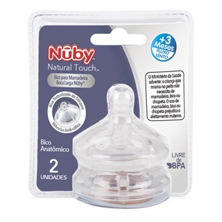 Kit 2 Bicos Texturizados para Mamadeira Boca Larga com Sistema Anticólica Nûby em Oferta na Shopee