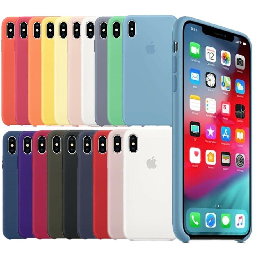 Capa De Silicone Original Em Couro Para Iphone Xr, Xs