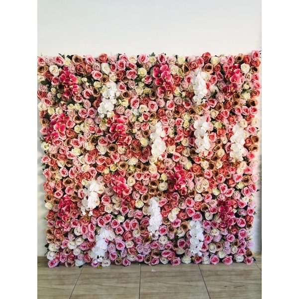 jardim vertical artificial de rosas permanente 1x1mt m2 | Shopee Brasil