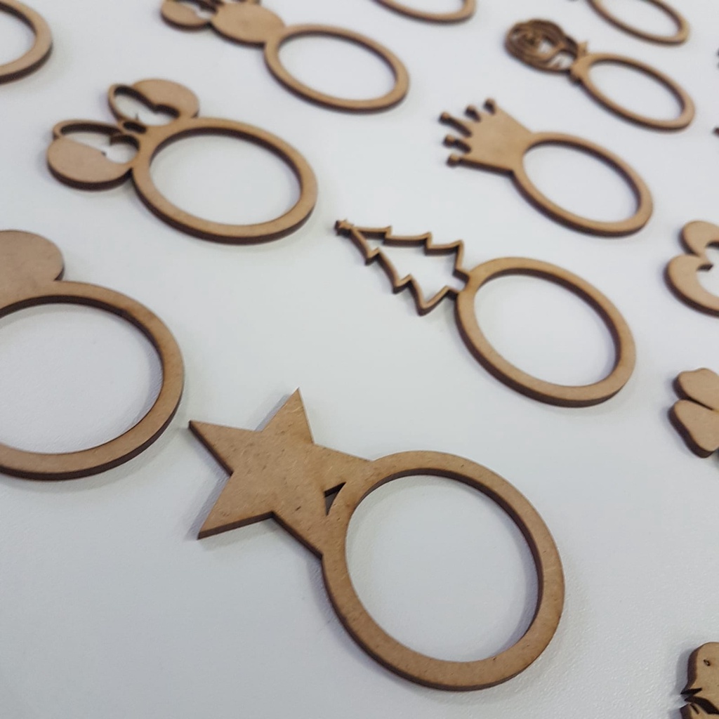 Kit 50 Peças Porta Guardanapo Personalizados Anel Mesa Posta Sousplat MDF 3mm Decoração Casa, Jantar
