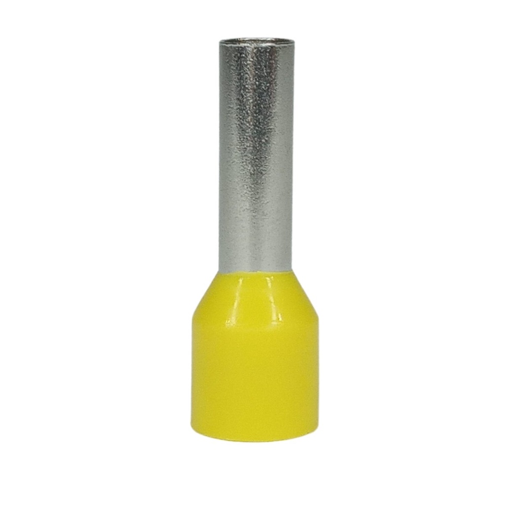 Kit Terminal Tubular Ilhós Amarelo 6,0 mm Isolado 80 Unidades Conector Simples Elétrico Tubolar Pré Isolado Ilhos