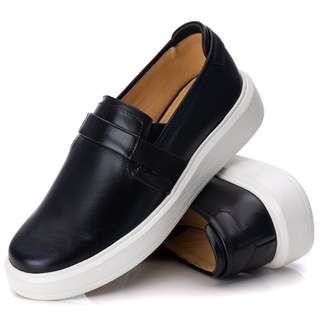 Sapato Yate Casual Masculino Premium Couro Slip Elite 4071