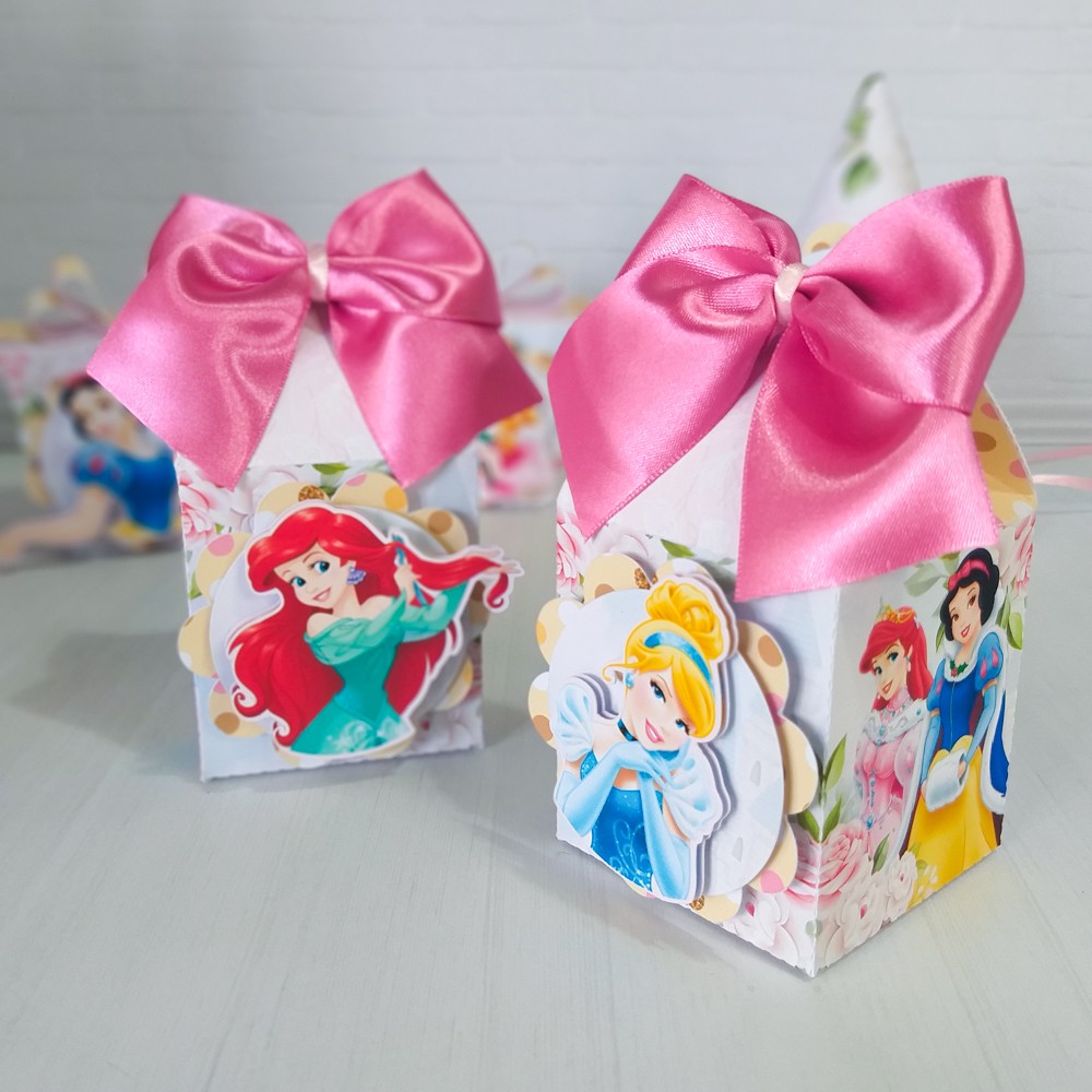 Caixa Mini Milk Personalizada PRINCESAS DA DISNEY Lembrancinha Pegue e Monte