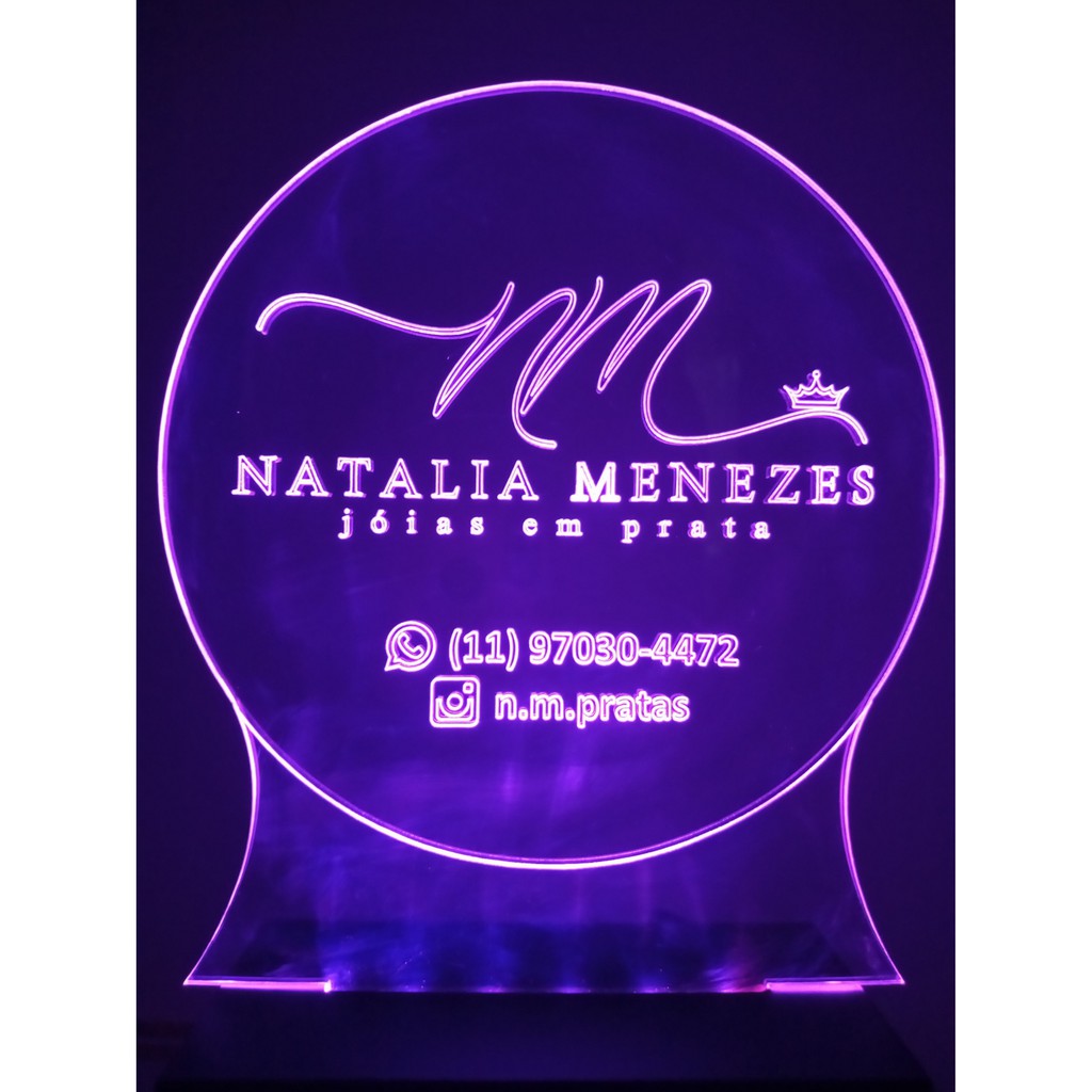 Luminária Led Sua Logomarca aqui vetorizamos seu logo 16 cores RGB USB 23cm