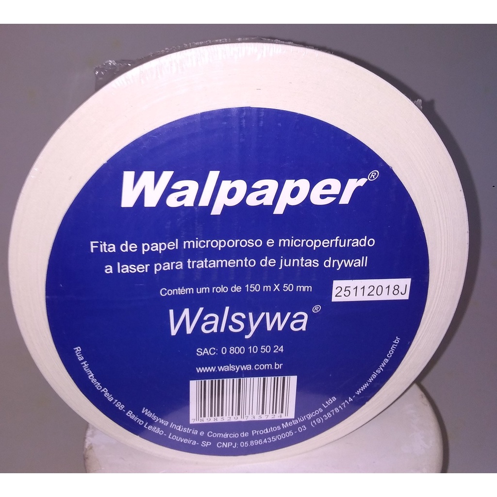 Fita Drywall Papel p/juntas - FP150W-Walsywa