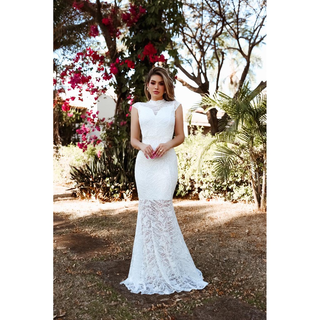 vestido de noiva branco para casamento civil