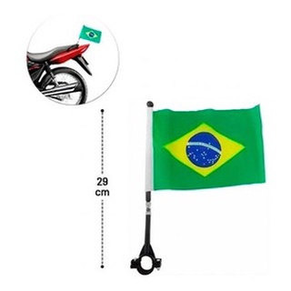 Bandeirinha Bandeira Do Brasil P/ Moto Haste Bicicleta Copa