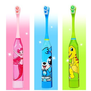 Cartoon Kids Escova de dentes dupla elétrica Escova de dente macia para crianças