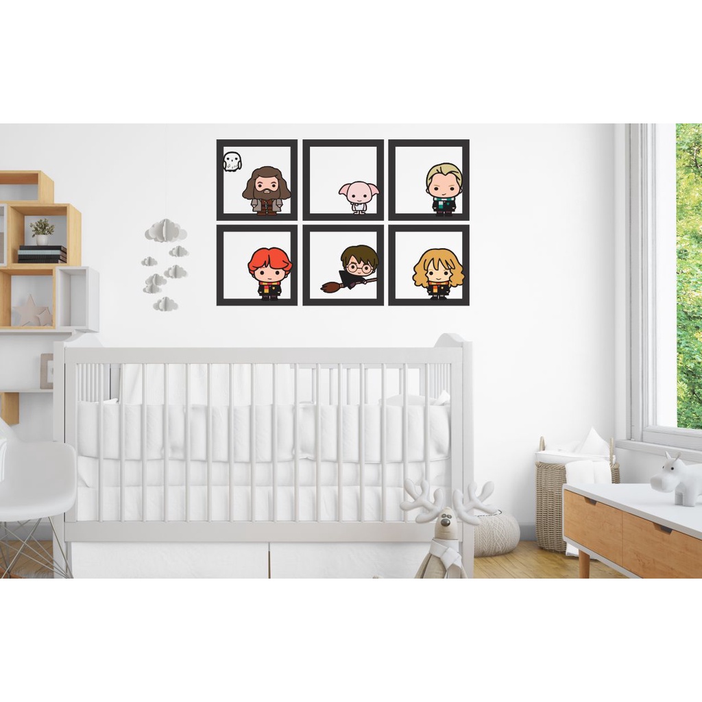 Kit 6 Quadros Harry Potter Recorte MDF Vazado Quadro decorativo Placa 3D Personagem DV_0415 16x16cm cada em Oferta na Shopee