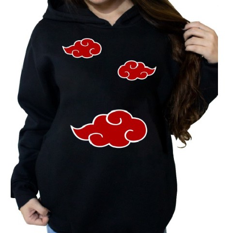 Blusa Unissex Moleton Canguru Akatsuki Casaco de frio para o Inverno anime naruto mangá