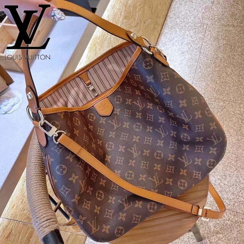 Lv Louis Vuitton Monograma De Couro Bolsa Sacola De Grande Capacidade  Casual Shopper Bag Crossbody Bag - Corre Que Ta Baratinho