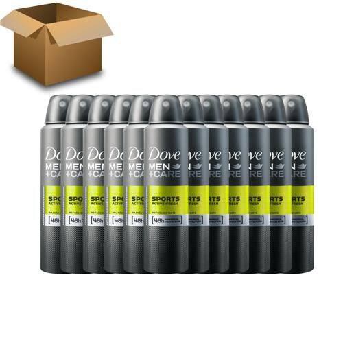 KIT Desodorante Antitranspirante Aerosol Dove Men Care Sports Active Fresh 150ML 12 UNIDADES