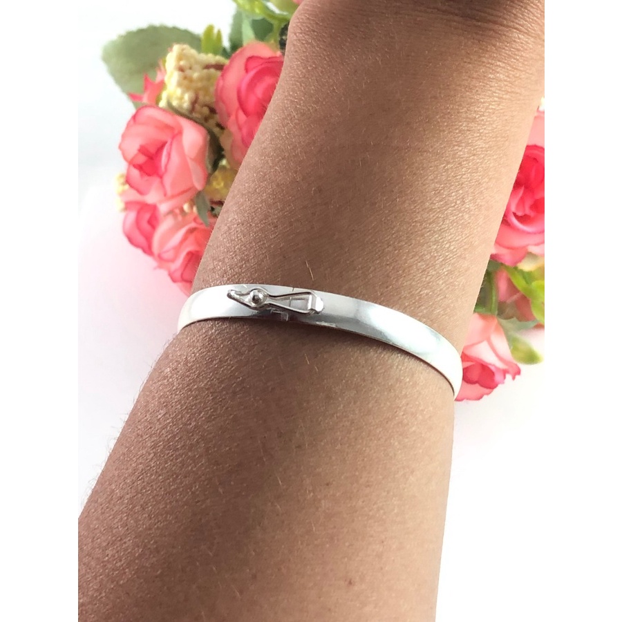 Pulseira Bracelete Feminina Prata Legitima 925 18 Cm em Oferta na Shopee