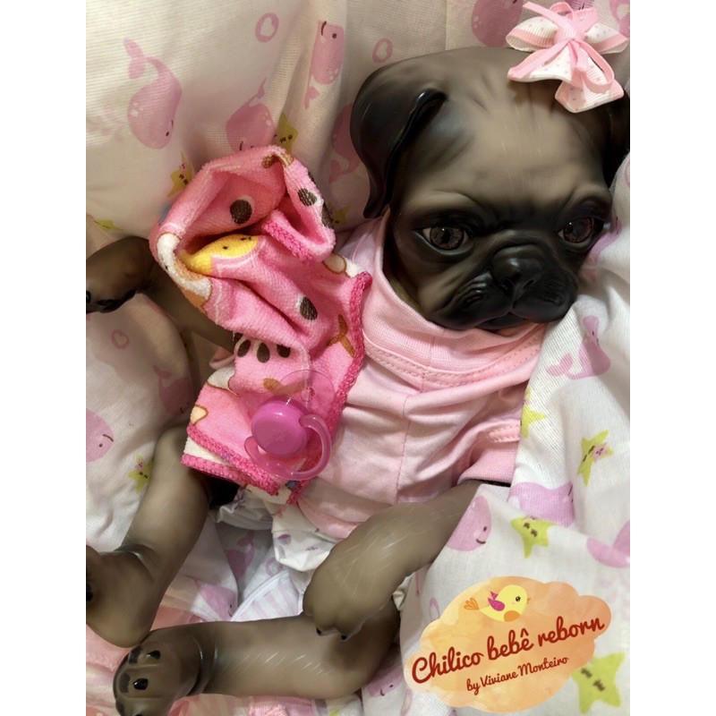 Cachorro Reborn Pug Shopee Brasil