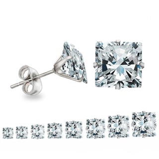 Brinco Masculino Quadrado de Zircônia - Alto Brilho - PAR em Oferta na Shopee