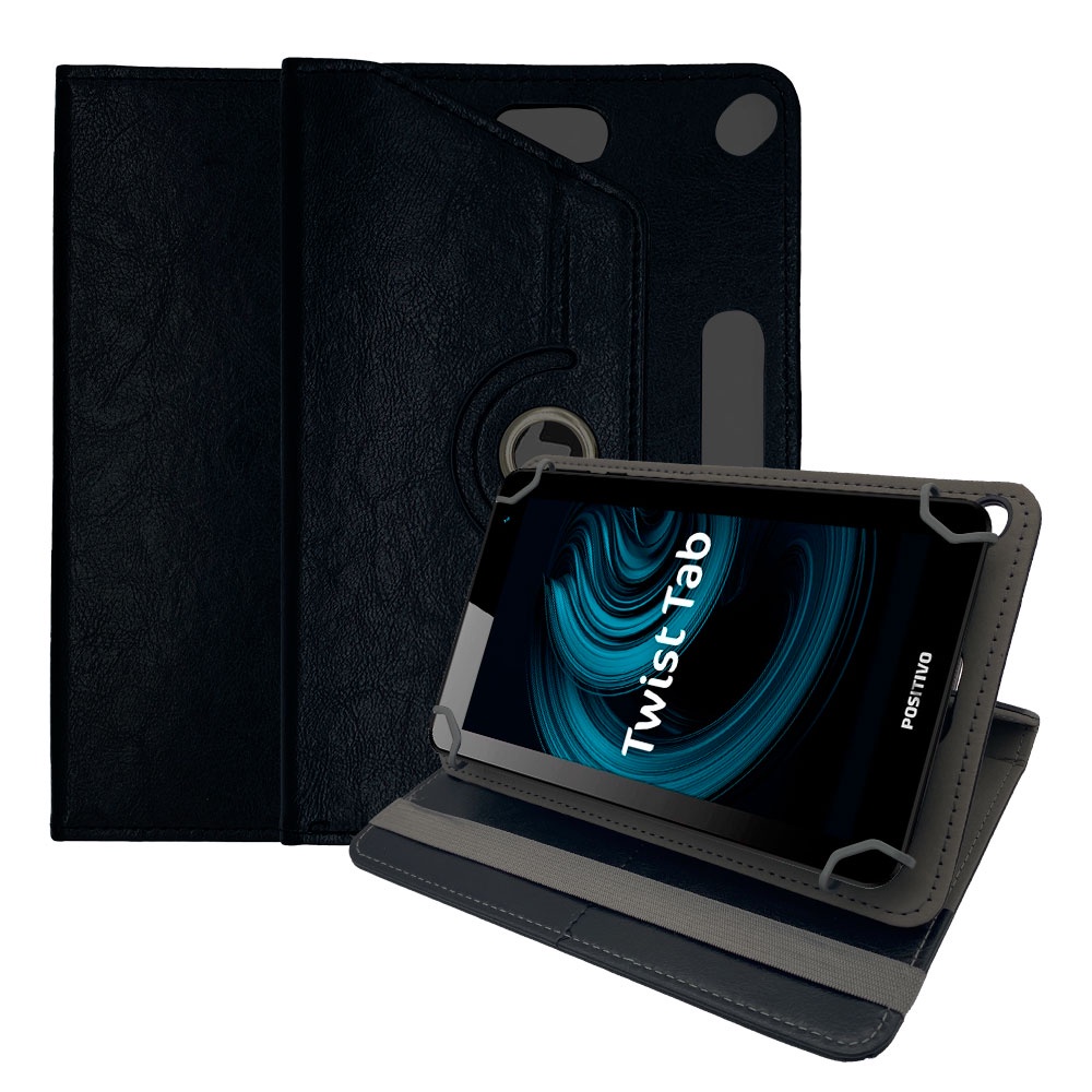 Capa Positivo Twist Tab T770 Tela 7 Polegadas Capinha Couro Giratória Inclinável Premium