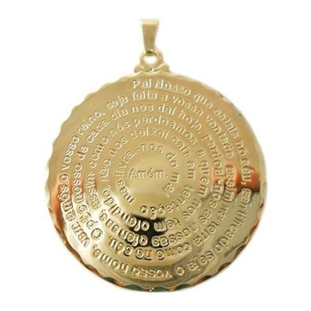 Pingente Medalha Oração Do Pai Nosso Folheado A Ouro em Oferta na Shopee
